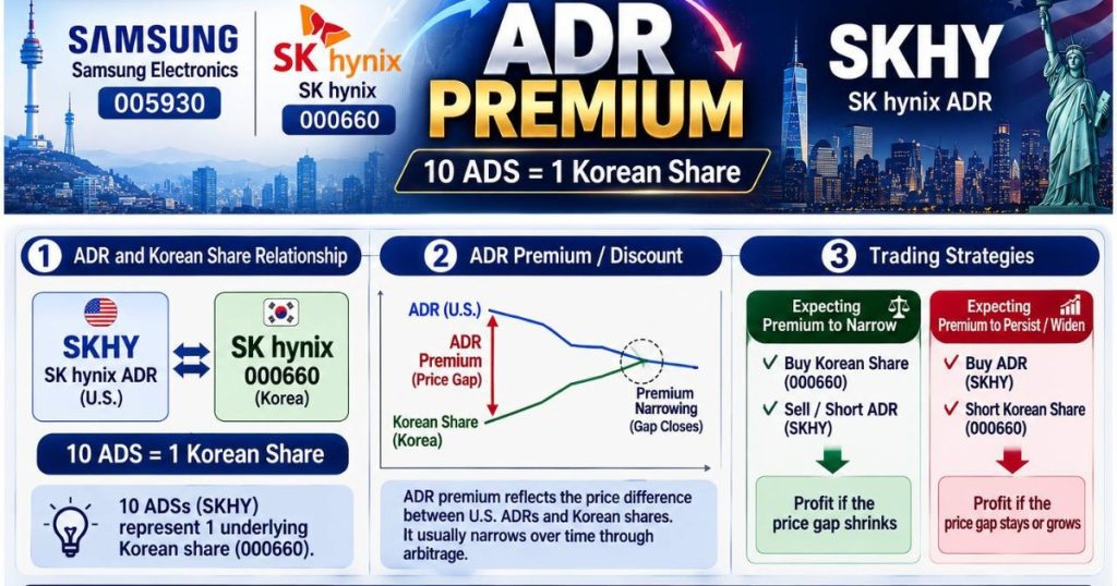 SK Hynix ADR premium versus Korean shares and short-selling flows