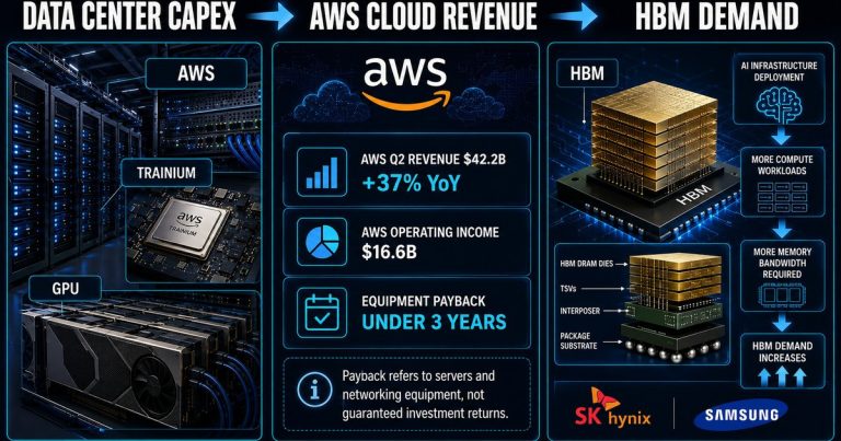AWS AI 투자 회수와 Trainium GPU HBM 메모리 수요 연결 구조
